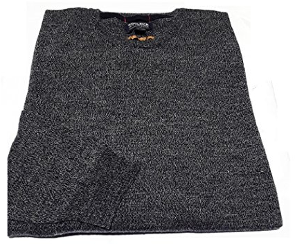 WOOLRICH WOMAG1665 3932 Mix Yarn Mouline' Crew Neck Lambswool Cashmere Blended (XXL, BLAU Melange)