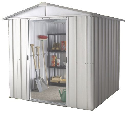 Yardmaster 6 x 8 ft Store-All Apex Roofed Metal Shed - Silver