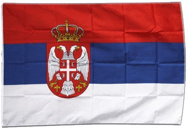 Fahne Flagge Serbien mit Wappen 30 x45 cm