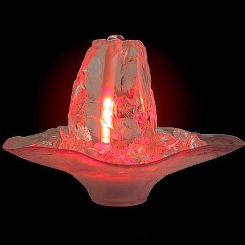 Zimmerbrunnen Glasbrunnen Red Heat (Schalenfarbe: Rosa)