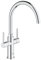 Grohe Ambi Cosmopolitan Küchenarmatur - Spültischarmatur Zweigriff, hoher Auslauf 30190000 Silber