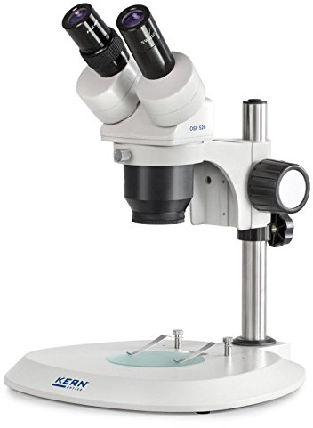 KERN Optics Stereomikroskop für Schule, Ausbildungsstätte, Werkstatt und Labor, Binokular Tubus, 1x/2x Objektiv, Säule