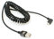 System-S Câble Spirale Micro USB 2.0 coudé à 90° à Gauche 150 cm