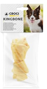 Croci King Bone geknotete Knochen weiß - Premium Kauknochen für Hunde aus natürlicher Rinderhaut Dental Stick Zahnreinigung 10cm - 25g