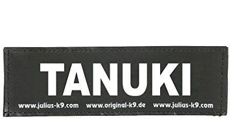 Interchangeable Patches, 1 pair, TANUKI, Size: Large, Black