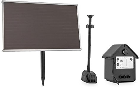 blumfeldt Fontaine 250 - Fontaine à Eau Solaire - Pompe à Eau 250 l/h avec LED (Jets d'eau de 60cm, Surface Panneau Solaire de 700cm², Puissance de 3W)