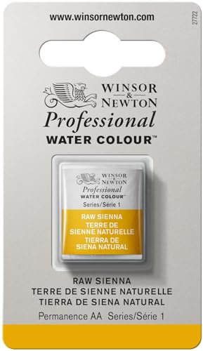 Winsor & Newton Aquarelle Professionnel - Peinture Aquarelle, Haute Luminosité, Résistante à la Lumière, Qualité Archive, Demi Godet, Couleur Terre de Sienne Naturelle