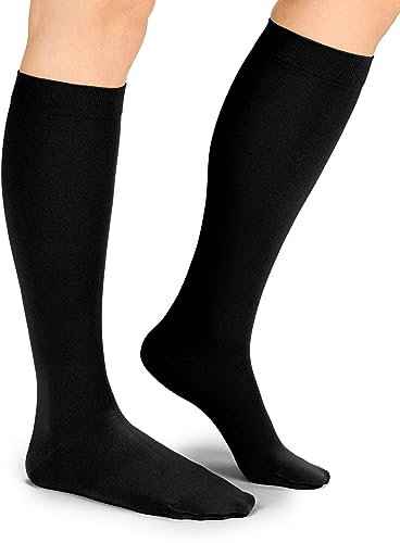 Compressana SENSITIV Wadenstrümpfe KKL 2 mit geschlossener Fußspitze, ohne Haftband - unglaublich sanf, nahtlos und formstabil (III, schwarz)