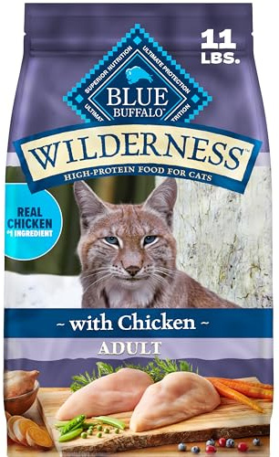 Blue Buffalo Wilderness Nature's Evolutionary Diet High-Protein, Grain-Free Natural Dry Food for Adult Cats, Chicken, 11-lb. Bag