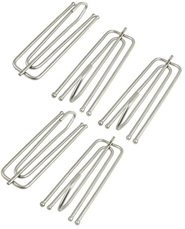 Pack of 20 Metal Deep Pinch Pleat Prong Curtain Hooks SilverGalvanised Curtain Tape Hooks Pins BY HomeElabador