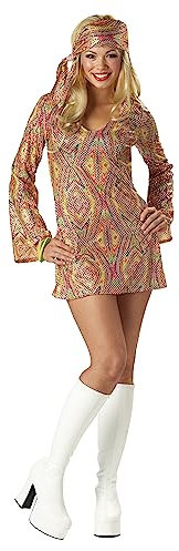 California Costumes 00811-Multi-S (6-8) Disco Dolly 70s Adult-Sized Costume, Multicolored, S
