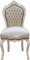 Casa Padrino Barock Esszimmer Stuhl Creme/Creme Lederoptik - Möbel Antik Stil