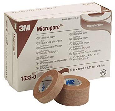 3M Micropore Tape 1/2 x 10 yd Tan Box: 24 by 3M
