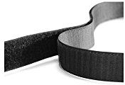 Hemline H651.25 | Black Sew On Hook & Loop Tape | 25mm x 30cm