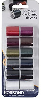 Korbond 110783 12 x 32 m Dark Mix Thread Selection, Polyester