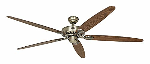 Deckenventilator mit Zugkette Classic Royal Messing antik 180 Eiche antik / Nussbaum