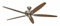Deckenventilator mit Zugkette Classic Royal Messing antik 180 Eiche antik / Nussbaum