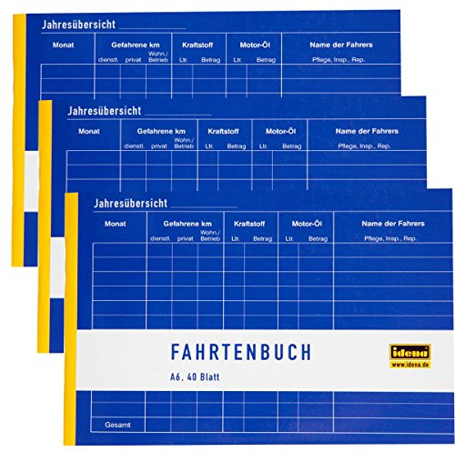 Idena Fahrtenbuch A6 (3er Pack)