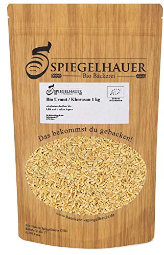 Bio Khorasan ganzes Korn 1 kg Urmut Urweizen keimfähig, naturbelassen, reich an Eiweiß – ein Qualitätsprodukt der Bäckerei Spiegelhauer