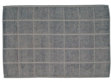 Frottier-Duschvorlage-50x70 cm, Uni-Karofond, Flanell