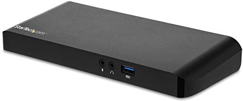 StarTech.com Dual Monitor USB-C Laptop Docking Station with 4K HDMI, DisplayPort, 4xUSB 3.0 Ports & 60W PD - USB C Dock for Windows (MST30C2DPPD), Black
