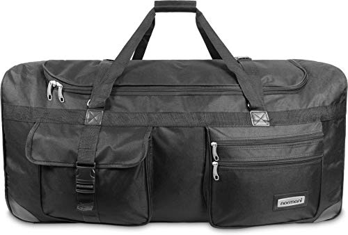 normani Stabile Reisetasche Trolley Big Size XL 80-150 Liter mit 2 Rollen –Robust und wasserabweisend - Leichter Reisetrolley XL Tasche NEU Verschiedene Größen Farbe Schwarz / 80 Liter