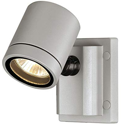SLV Wandaufbauleuchte MYRA WALL/Beleuchtung für Wände, Wege, Eingänge, LED Spot außen, Aufbau-Leuchte Outdoor, Gartenlampe / GU10 IP55 50W grau