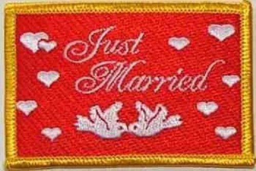 U24 Aufnäher Just Married Hochzeit Aufbügler Patch