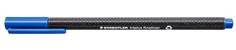 STAEDTLER 334-37 Triplus Fineliner (Dreikant, Superfeine, Metallgefasste Spitze, Linienbreite ca. 0,3 mm, 10 Stück) ultramarinblau