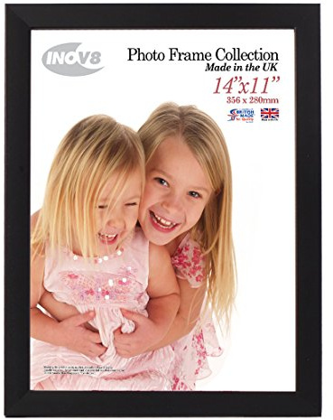 Inov8 Framing Inov8 British Made Traditional Picture/Photo Frame, Satin Black, 14x11 inch, Dense wood, 14_x_11_inches,PFVS-SABK-1411