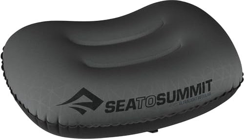 Sea to Summit - Aeros Ultralight Reisekissen R - Konturiert & leicht zum Aufblasen - Polyestergewebe 20D - rutschfest - Ultraleicht für Wanderungen - 36 x 26 x 12cm - Grey - 60g