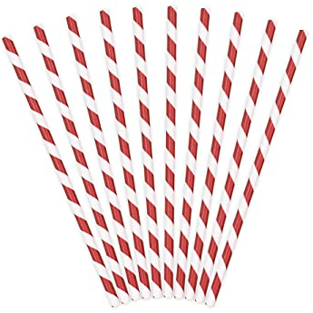 Papierstrohhalme 10er Set 19cm Trinkhalme Einweg Cocktail Strohhalme Getränke Deko Partyzubehör