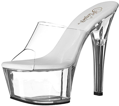 Pleaser Damen ASPIRE-601 Offene Sandalen, Transparent (CLR/CLR), 41 EU