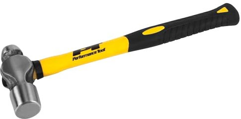 Performance Tool M7034B 24oz Ball Pein Hammer with Fiberglass Handle