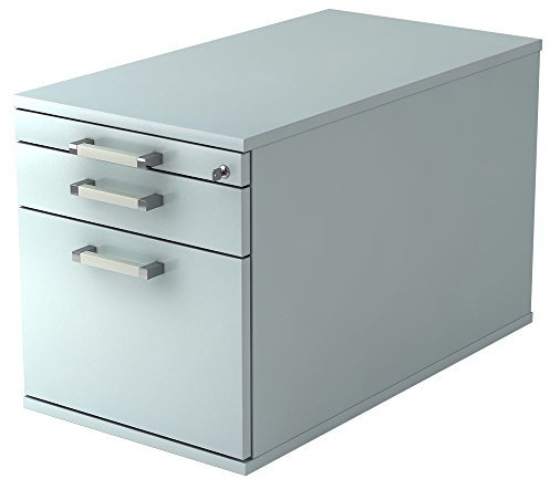 Rollcontainer TC mit 1 Schublade & 1 Hängeregister, 42,8 x 80 x 51,2 cm, Grau, Chromgriff