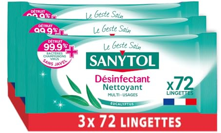 Sanytol Lingettes Multi-Usages Désinfectantes x 72 - Lot de 3