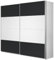 Rauch Möbel Quadra Armoire à Portes Coulissantes 2 Portes, Blanc/Gris Métallisé, avec Pack d'Accessoires Basic 2 Étagères 2 Étagères 2 Tringles à Linge, l X H X P 181X210X62 Cm