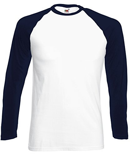 Fruit of the loom men's T-shirt, regular fit, baseball - Blue - X-Large