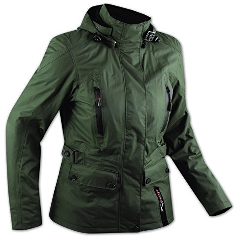 A-Pro Damenjacke Stadt Motorrad Roller Wasserdicht Protektoren Muetze gruen S