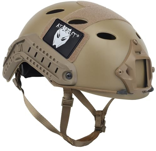 ATAIRSOFT PJ Stil Verstellbar Einstellbarer SWAT Schneller Helm für Armee Militär CQB Kampf Taktisch Paintball (DE,M/L)