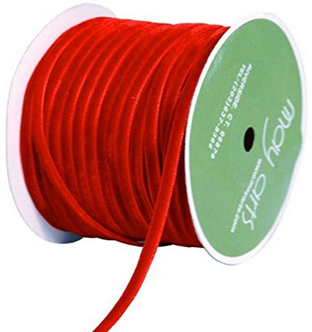 May Arts Velvet Ribbon 1/8 x50 Yards-Red