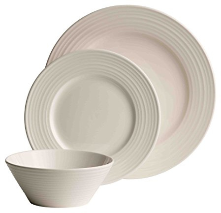 Irish Belleek Pottery 12 Piece Dinner Set from The Living Ripple Collection