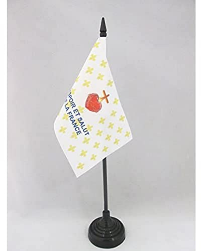 AZ FLAG - Tischflagge Lilien Hoffnung Und Begrüßung Von Frankreich - 15x10 cm - Blume Lilie Tischfahne 10 x 15 Cm - Flaggen | Für innen Königreich Frankreich Tischflagge Fleur de Lys Or ESF genähte Ausführung mit verstärkten Kanten 100D Polyester