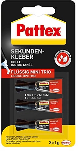 Pattex Superglue Mini Trio Liquid 3 x 1g, PSMT2, Number of Packs: 4