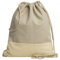 Caspar Echt Leder Beutel unisex Baumwoll Canvas Turnbeutel im Vintage Retro Style - SIGNATURE LINE - Modell No.714 - Made in Italy, Farbe:beige, Größe:One Size