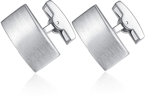 HONEY BEAR Herren Hochzeit Manschettenknöpfe Cufflinks Manschettenknopf (Silber)