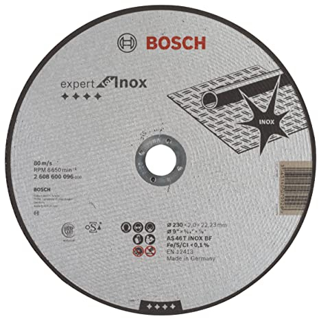 Bosch 1x PRO Stainless Steel Longlife Trennscheibe für große Winkelschleifer und 22,23‑mm-Bohrung (für Edelstahl, Ø 230 mm, Professional Zubehör Großer Winkelschleifer)