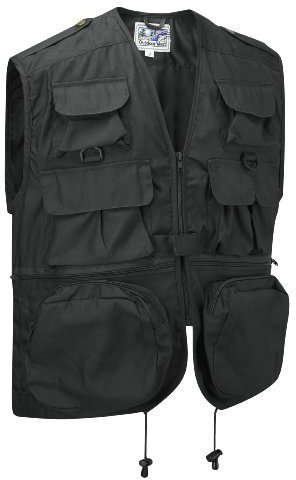 Army and Outdoors Multi-Pocket Vest Waistcoat Gilet (3XL, Black)