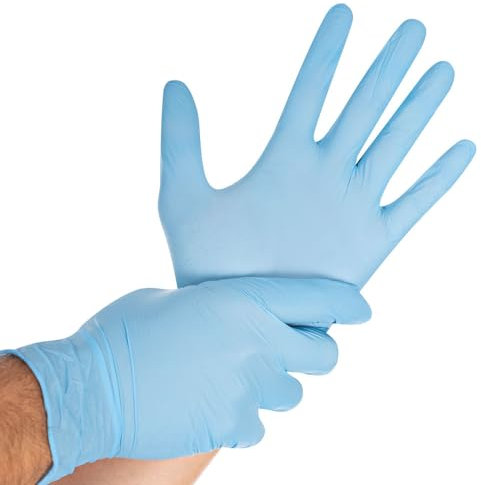 FRANZ MENSCH Hygostar Nitrilhandschuhe Safe Light | puderfrei, blau, 6/XS, 24cm, 100 Stück, Einweghandschuhe, Einmalhandschuhe, in Gr. XS, S, M, L, XL & XXL verfügbar