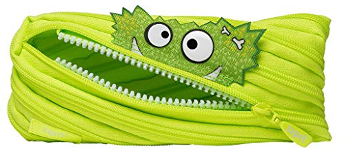 ZIPIT Monster Federmäppchen für Jungen | Großes Mäppchen für die Schule | Monster Etui für Kinder | Federmappe Grün